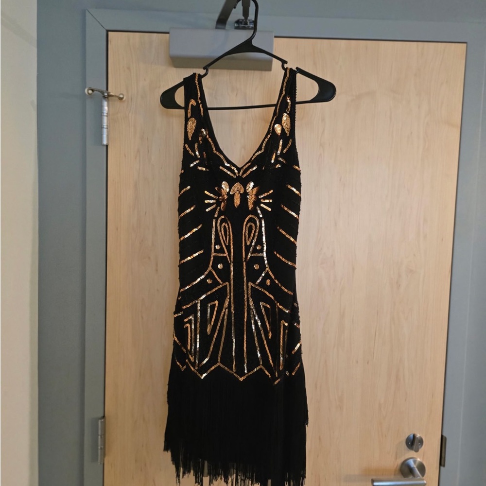 Elegant Black and Gold Dress